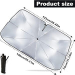 Paraguas Parasol Reflectante para Parabrisas de Coche | Bloquea Rayos UV y Calor, Mantiene el Interior Fresco, Plegable y Fácil de Usar