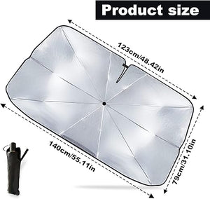 Paraguas Parasol Reflectante para Parabrisas de Coche | Bloquea Rayos UV y Calor, Mantiene el Interior Fresco, Plegable y Fácil de Usar