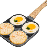 Sartén Antiadherente de Aluminio con 4 Cavidades | Ideal para Huevos, Panqueques y Hamburguesas | Compatible con Estufa de Gas e Inducción