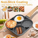 Sartén Antiadherente de Aluminio con 4 Cavidades | Ideal para Huevos, Panqueques y Hamburguesas | Compatible con Estufa de Gas e Inducción