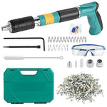 Pistola de Clavos Manual para Concreto | Kit Portátil con 5 Velocidades Ajustables, Guantes, Cepillo, Gafas y Tapones