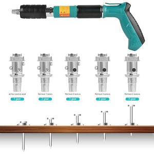 Pistola de Clavos Manual para Concreto | Kit Portátil con 5 Velocidades Ajustables, Guantes, Cepillo, Gafas y Tapones