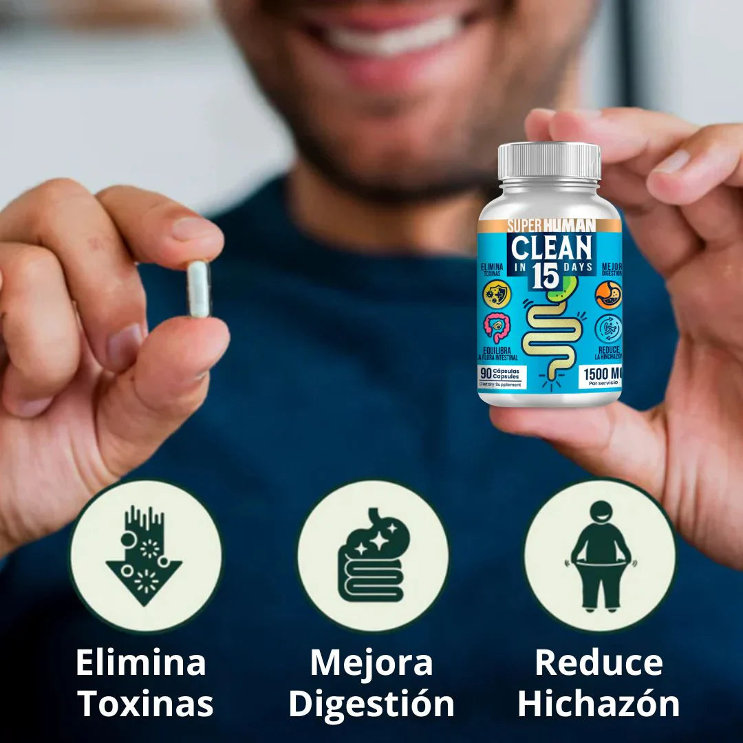 Clean15 Limpieza Completa Estomacal en 15 días - SuperHuman + Envio Gratis